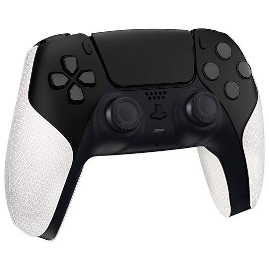 PlayVital Premium Grip for ps5 Wireless Controller  Split Design Anti-Skid Soft Hexagonal Diamond Textures Sweat-Absorbent Handle Grips Protector for ps5 Controller - White