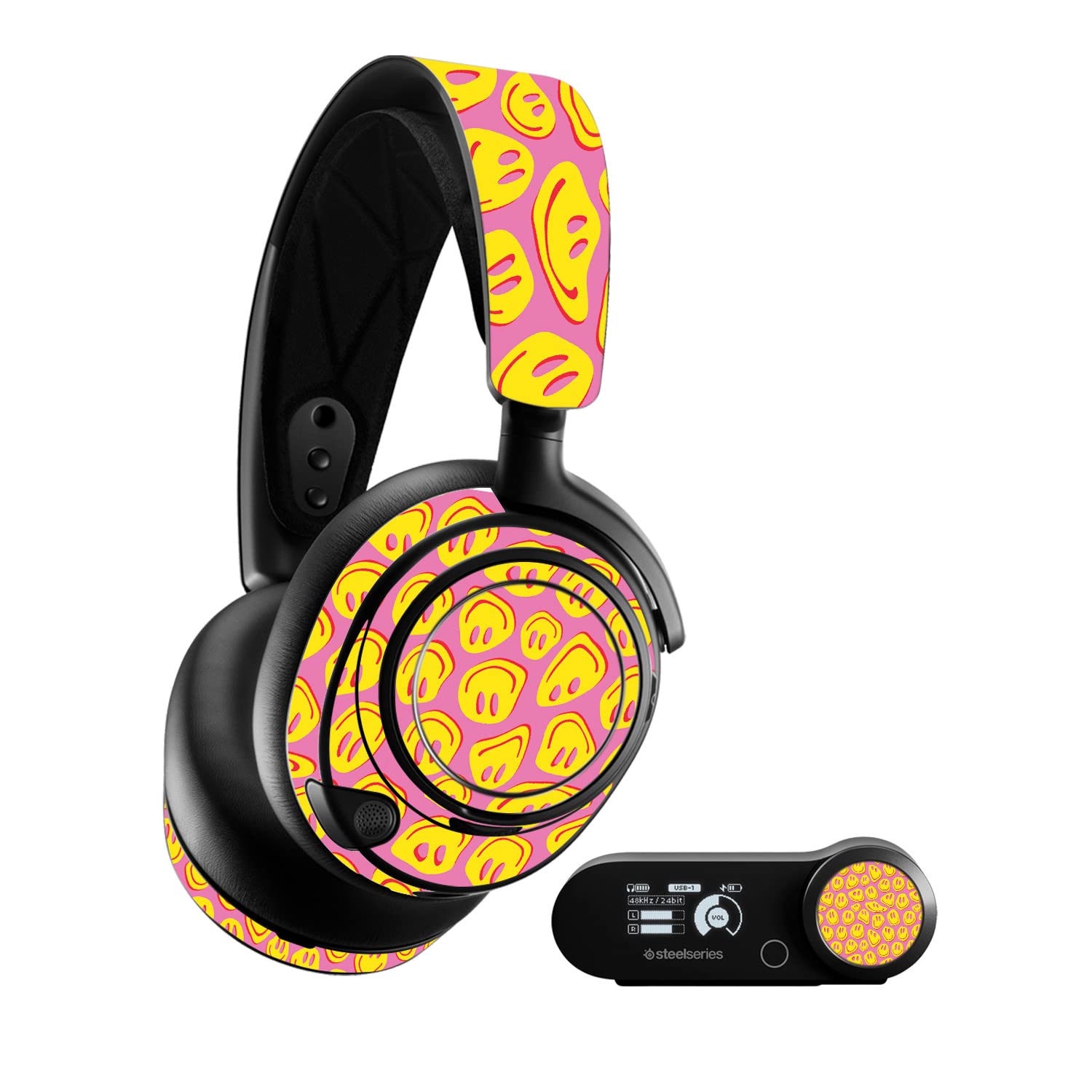 MightySkins Skin Compatible with SteelSeries Arctis Nova Pro - Melted Faces | Protective  Durable  and Unique Vinyl Decal wrap Cover | Easy to Apply  Remove  and Change Styles | Made in The USA