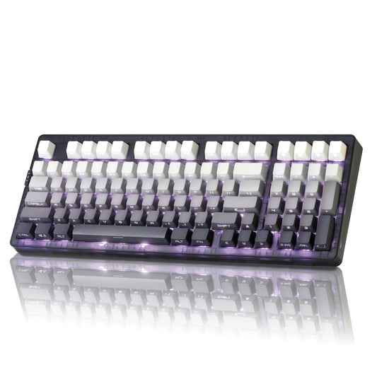 ZORNHER ZH980 Mechanical Keyboard Wireless 95% Black & White Creamy Keyboard with Number Pad Gaming Keyboard with Number Pad Lighted Up PBT Keycaps Creamy Sounding Linear Switches Full Size