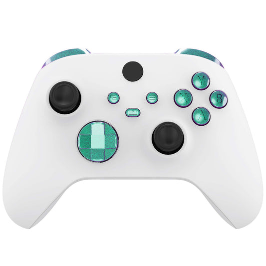 eXtremeRate Replacement Buttons for Xbox Core Wireless Controller  Chameleon Green Purple Bumpers Trigers Dpad ABXY Start Back Sync Share Keys Accessories Parts for Xbox Series X & S Controller