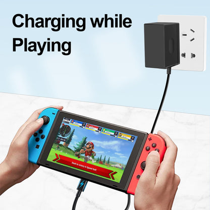 ENGFYADSY Charger for Nintendo Switch/OLED/Lite, 15V 2.6A Fast Charging, Black, 5FT Cable, Model WY500150