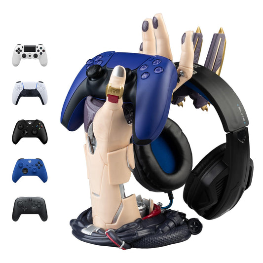 Grupo Erik Cyberpunk Gaming Controller Holder | Headset Stand | 6.3 x 7.9 x 10.8 in | Perfect for Gamer Gifts