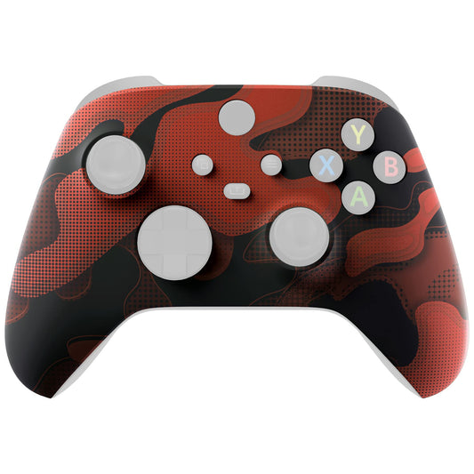 eXtremeRate Replacement Shell for Xbox Series X & S Controller - Unleash Your Style - Red Black Camouflage Custom Acessories Fro