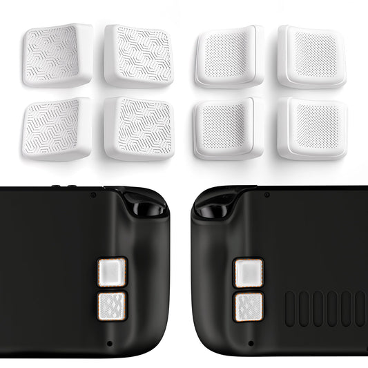 PlayVital Mix Version Back Button Enhancement Set for Steam Deck LCD  Grip Improvement Button Protection Kit for Steam Deck OLED - Streamlined & Studded Design - White