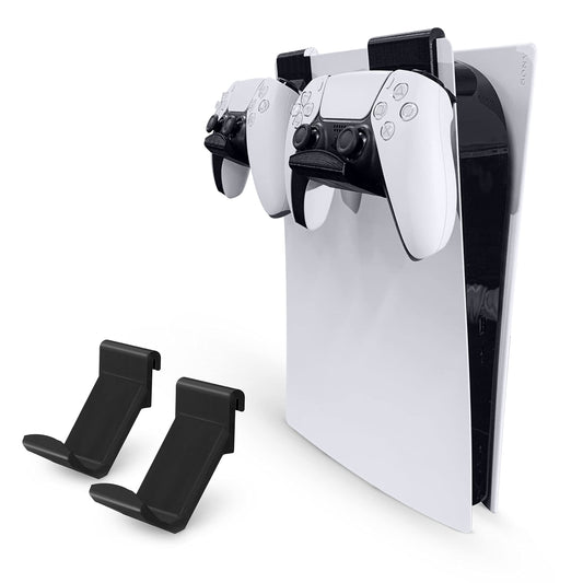 BRAINWAVZ PS5 Game Controller Console Holder Mount (2 Pack) for PS5 Dual Sense Gamepad, Hook-On Hanger Design, No Damage or Adhe