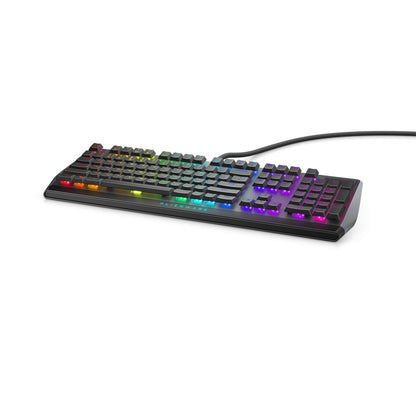 Alienware Low-Profile RGB Gaming Keyboard AW510K - Cherry MX Red, Dark Side of the Moon, Aluminum, Media Controls, USB Passthrough