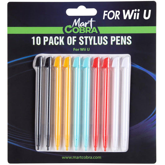 Mart Cobra Nintendo Wii U Stylus 10 Pack - 10 Colorful Nintendo WiiU Small Stylist Pencils - Wii U Stylus Pencil Compatible with Original WiiU Games and Console - Accessories Replacement Pen