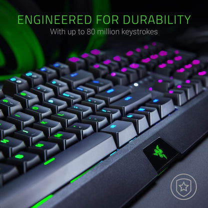 Razer BlackWidow Mechanical Gaming Keyboard - Green Switches, Chroma RGB, Classic Black, Model RZ03-02860200-R3U1