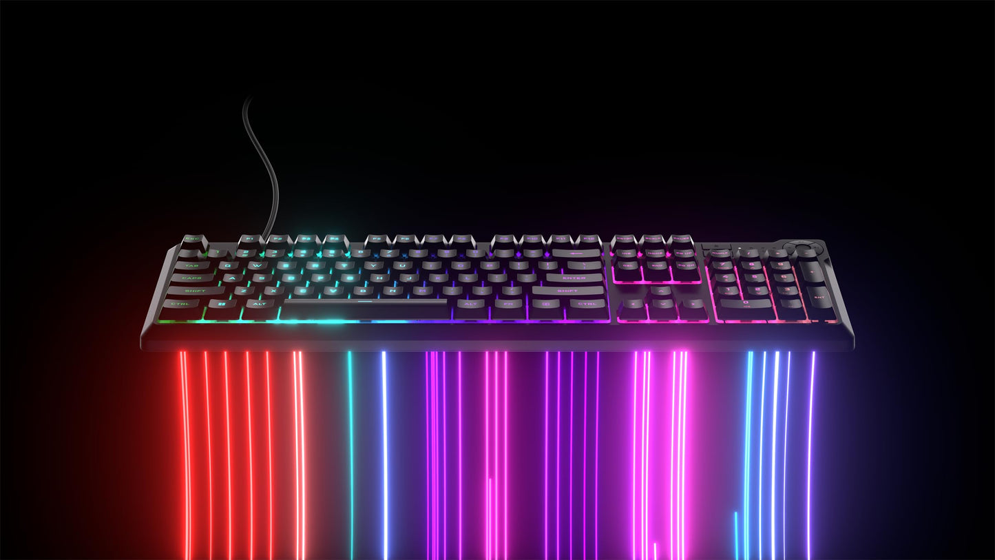 Corsair K55 CORE RGB Gaming Keyboard – Quiet Switches, Spill Resistant, Ten-Zone RGB, iCUE Compatible, QWERTY NA, Black