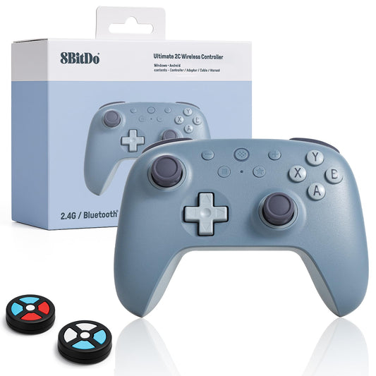 8Bitdo Ultimate 2C Wireless Controller for Windows PC and Android  with 1000 Hz Polling Rate  Hall Effect Joysticks and Triggers  and Remappable L4/R4 Bumpers (Special Edition-Blueberry)