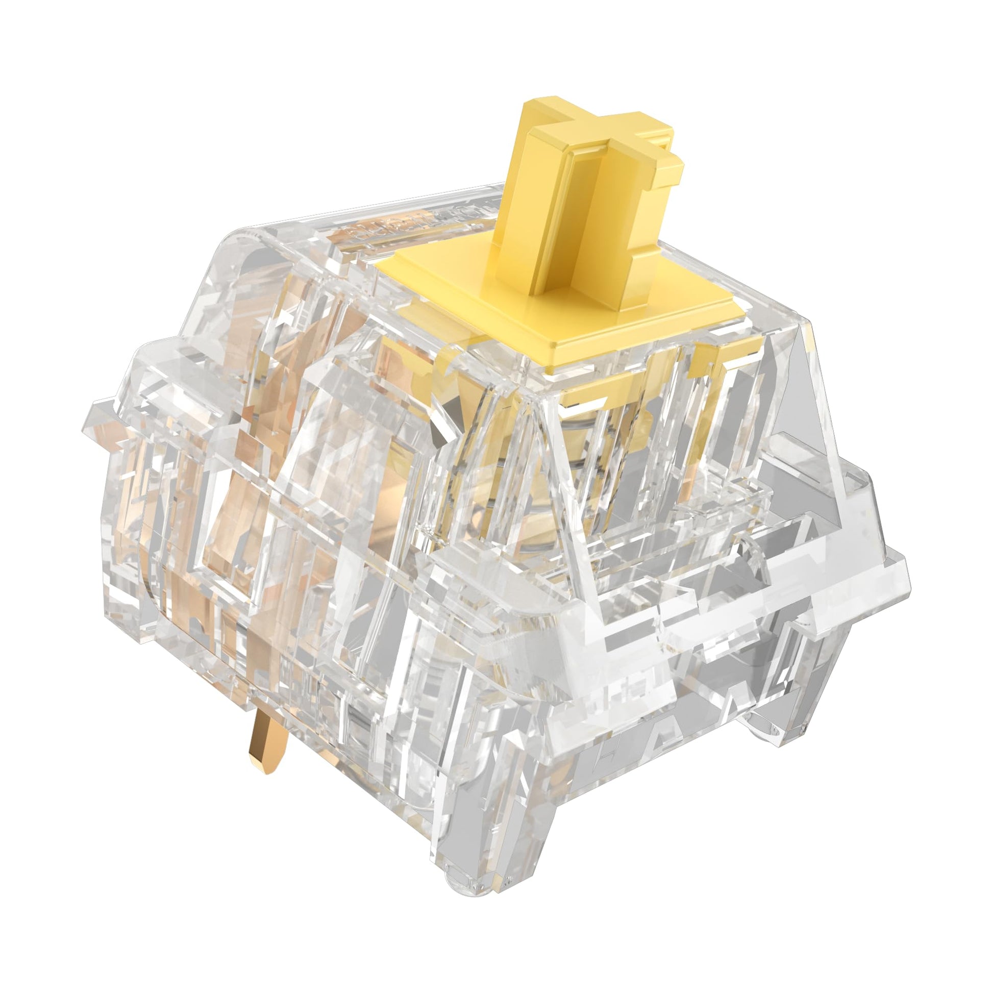 Zhouwang Crystal Yellow Switch Mechanical Keyboard Replacement 3 Pin Linear/Accurate Typing/Dustproof/RGB Transparent Gaming Keyboard Switches(36Pcs)