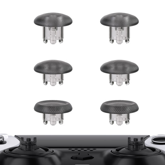 eXtremeRate Clear Black Replacement Swappable Thumbsticks for PS5 Edge Controller, Custom Interchangeable Analog Stick Joystick 