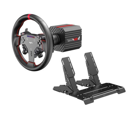 PXN VD4 Bundle F Gaming sim racing wheel Direct Drive Servo Motor Base 4NM Force Feedback 11  Racing Wheel & Hall 2-Pedal PC Steering Wheel set for PC Windows 7/8/10/11