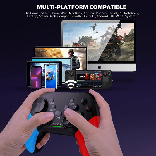 arVin Game Controller - Wireless Joystick for iPhone/Android/PC - Turbo, Red & Blue Color, Compatible with Call of Duty, Apex