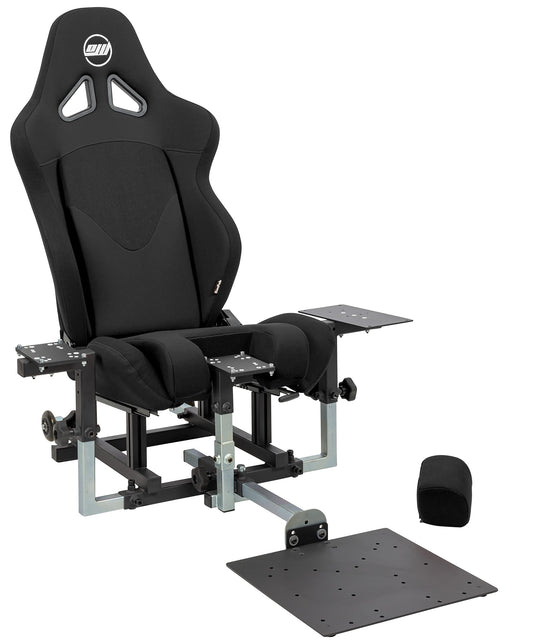 SimFab Modular Flight Simulator Cockpit - DCS Edition, Compatible with Thrustmaster Warthog, Black Seat