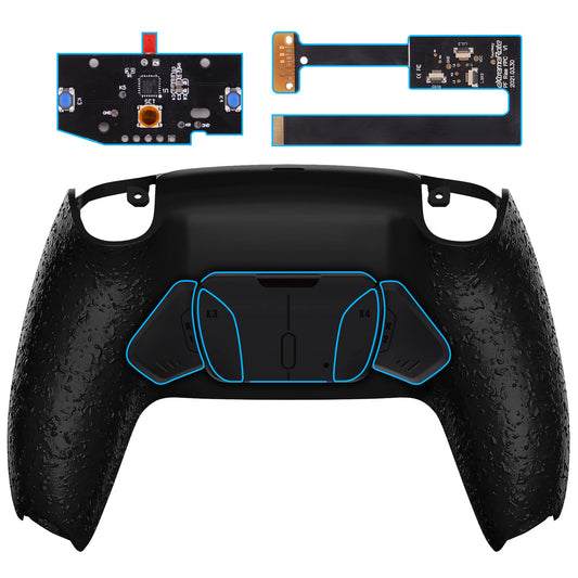 eXtremeRate Textured Black Programable RISE4 Remap Kit for PS5 Controller BDM 010 & BDM 020  Upgrade Board & Redesigned Back Shell & 4 Back Buttons for PS5 Controller - Controller NOT Included