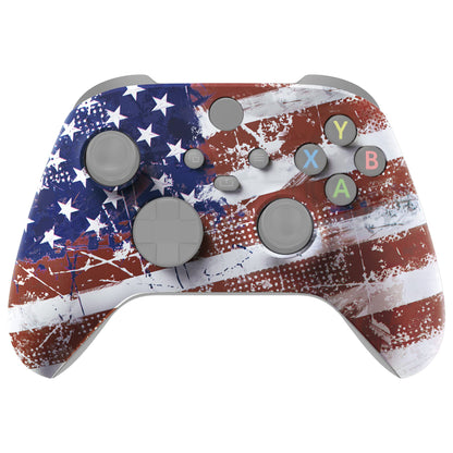 eXtremeRate Xbox Series X/S Controller Soft Touch Front Housing Shell - Impression US Flag, Model FX3T143
