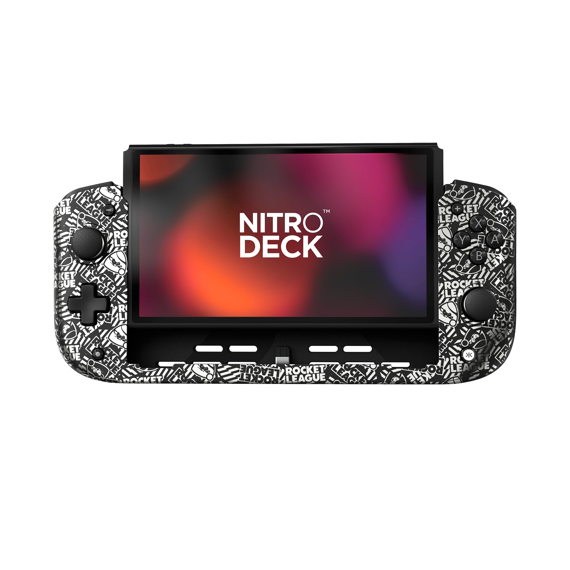 CRKD Nitro Deck - Handheld Controller for Nintendo Switch OLED, Zero Stick Drift, Rocket League Silver Edition, Model 24-ND-RLC