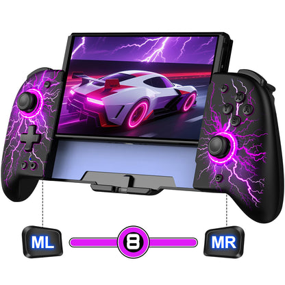 Spican Switch Controllers - Wireless Pro Controller for Nintendo Switch/Switch OLED, Hall Effect, Black-Lightning Pattern, Model JC200