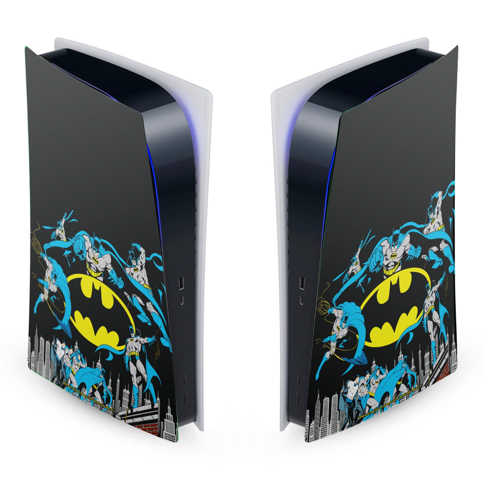 Head Case Designs Officially Licensed Batman DC Comics Classic Logos And Comic Book Vinyl Faceplate Sticker Gaming Skin Decal Cover Compatible With Sony PlayStation 5 PS5 Digital Edition Console