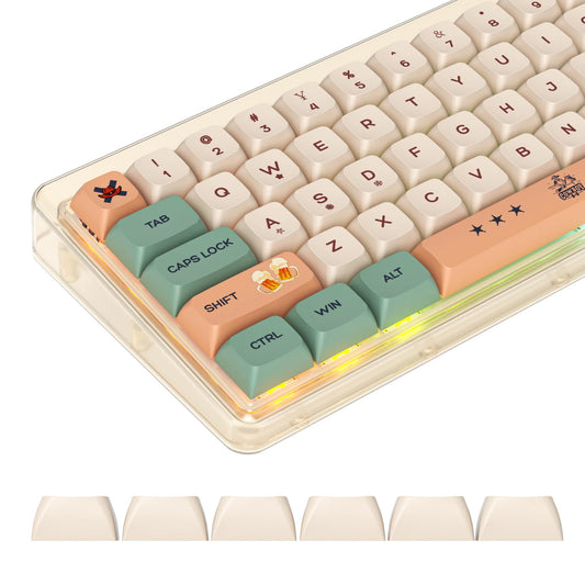 Guffercty kred 136-keycaps XDA Profile PBT Keyboard Key caps Full Set  Custom Keycaps Dye Sublimation for 61/68/84/87/108 Mechanical Keyboard (Cowboy)
