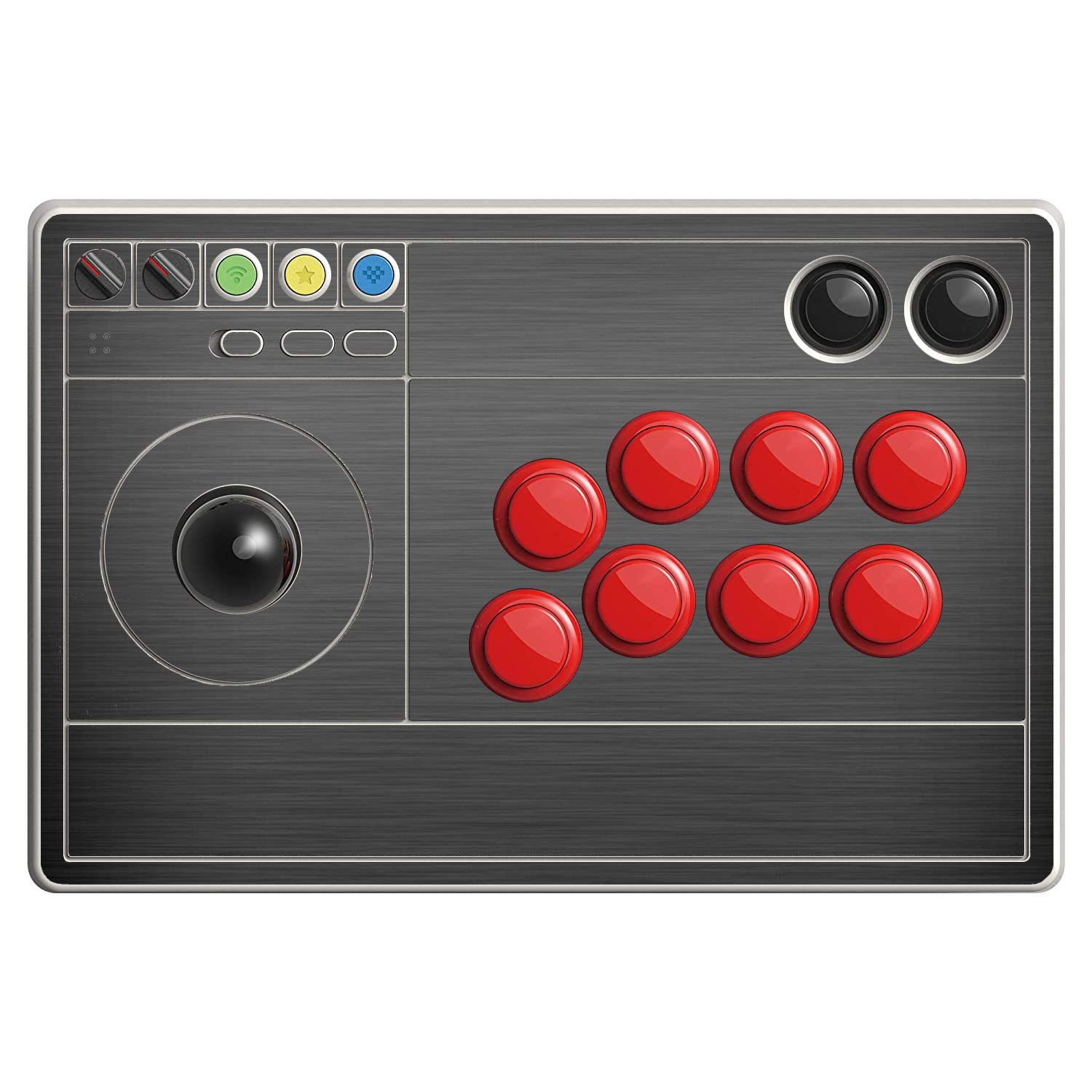 SopiGuard Sticker Skin for 8BitDo Arcade Stick Top Panel Only Vinyl Decal Wrap (Brushed Gunmetal Grey)