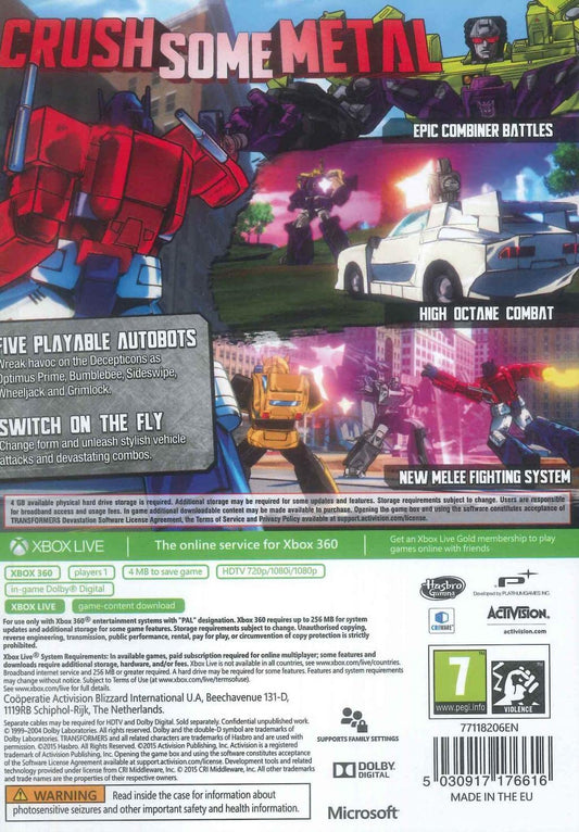 ACTIVISION Transformers Devastation Video Game for Xbox 360 - Model 77118EN