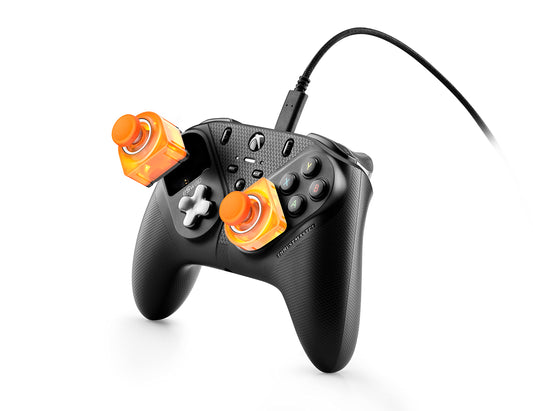 Thrustmaster eSwap S Crystal Orange Pro Wired Controller for XBOX Series X/S & PC - Black and Orange Crystal, Model 4460258