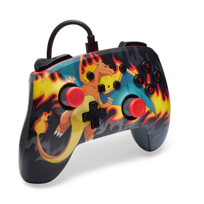 PowerA Enhanced Wired Controller for Nintendo Switch - Charizard Firestorm, NSGP0283-01, Officially Licensed Gamepad