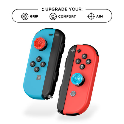 KontrolFreek Performance Thumbsticks for Nintendo Switch Joy-Con - Concave, Blue/Red, Model 1801-JOY