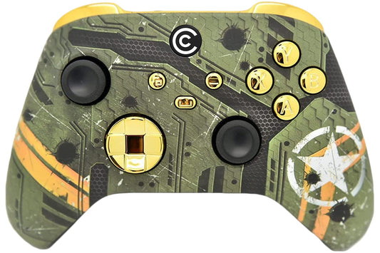Custom Controllerzz Custom Wireless Controller for Xbox Series X/S & PC - WWII v2 W/Gold Chrome Inserts