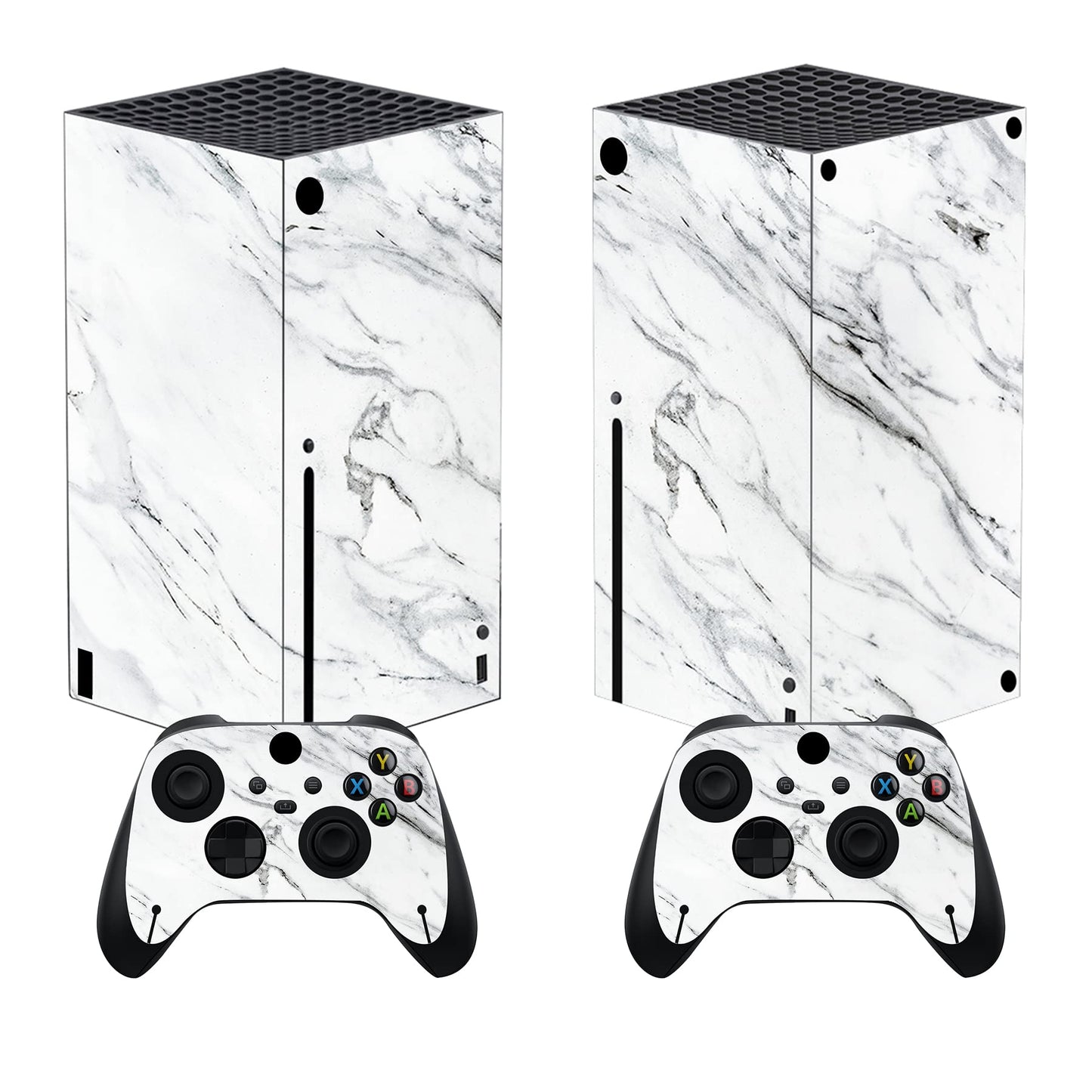 PlayVital Modern White Marble Custom Vinyl Skins for Xbox Core Wireless Controller  Wrap Decal Cover Stickers for Xbox Series X Console Controller