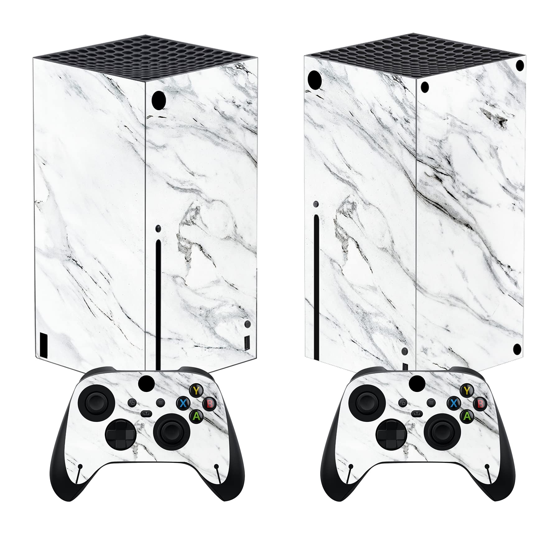PlayVital Modern White Marble Custom Vinyl Skins for Xbox Core Wireless Controller  Wrap Decal Cover Stickers for Xbox Series X Console Controller