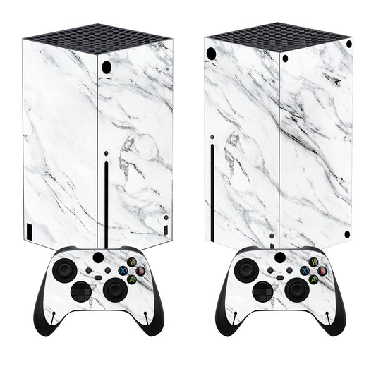 PlayVital Modern White Marble Custom Vinyl Skins for Xbox Core Wireless Controller  Wrap Decal Cover Stickers for Xbox Series X Console Controller
