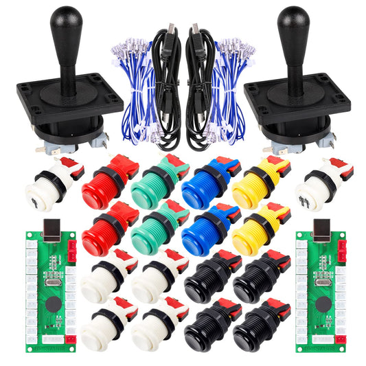 EG STARTS 2 Player Classic Arcade Game DIY Part for Mame USB Cabinet Zero Delay USB Encoder to PC Games 8 Way Joystick + 18x Arc