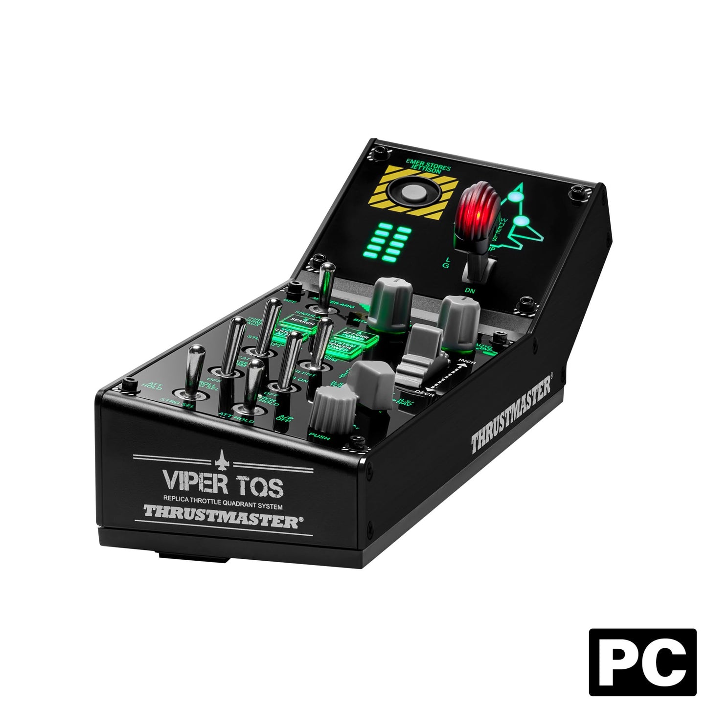 Thrustmaster Viper Panel: Backlit Control Panel  For Use with Viper TQS or Standalone  43 Metal Action Buttons  Jettison  Trim  Landing Gear  Licensed by the U.S. Air Force (Compatible with PC)
