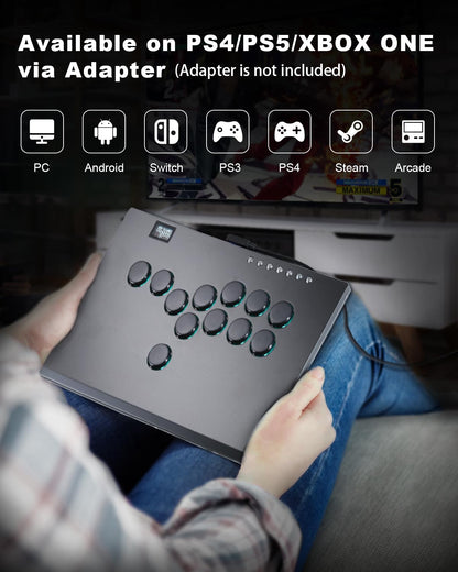 ONEED Haute42 Leverless Arcade Stick M12 Plus - Black, Aluminum, for PC/PS3/PS4/Switch, Hot Swap & SOCD Support