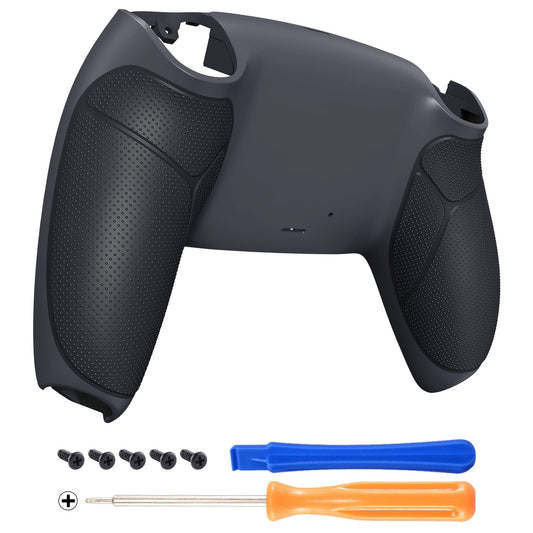 eXtremeRate Classic Gray & Dark Gray Performance Rubberized Grip Custom Back Plate Bottom Shell Compatible with ps5 Controller, 
