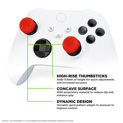 KontrolFreek FPS Freek Inferno Kit for Xbox One & Series X | Red Performance Thumbsticks & Grips | Model PK-2040-XBX