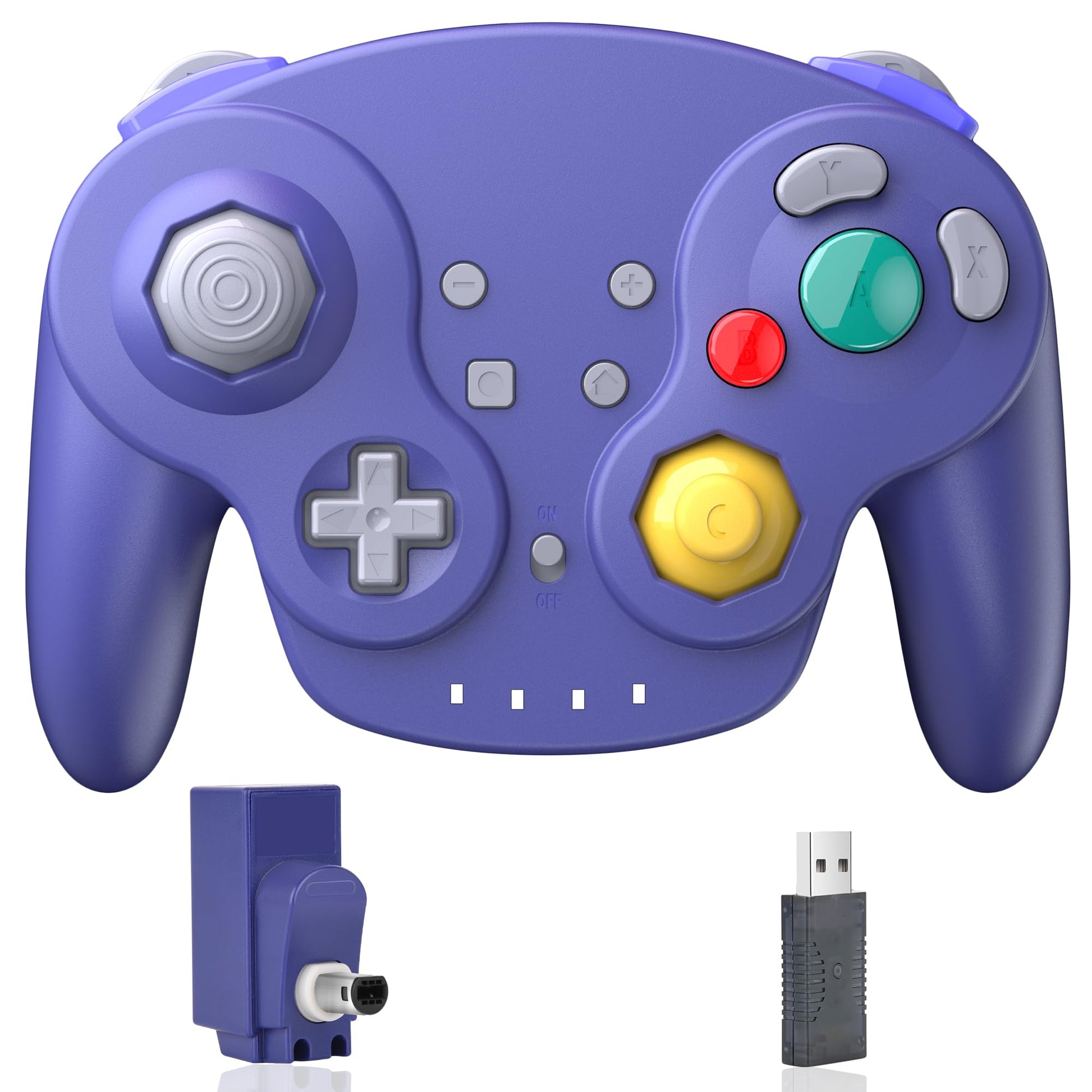 2.4 GHz Wireless GameCube Controller Switch Online Controller  USB Receiver & NGC Receiver  Compatible with Windows PC iOS Mac Raspberry Pi  GameCube/Switch - (Rechargeable) (Plug and Play) Indigo