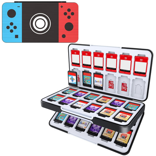 HEIYING Game Card Case for Nintendo Switch 2 / Switch OLED Customized Pattern Portable Switch Game Holder with 48 Game Card Slots and 24 Micro SD Cards Slots