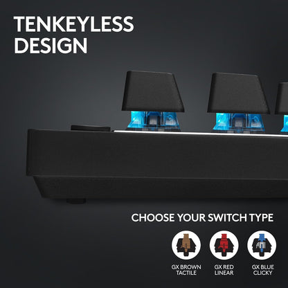 Logitech G PRO X TKL Wireless Gaming Keyboard - Tenkeyless, LIGHTSYNC RGB, PBT Keycaps, Tactile Switches (GX Brown), Black