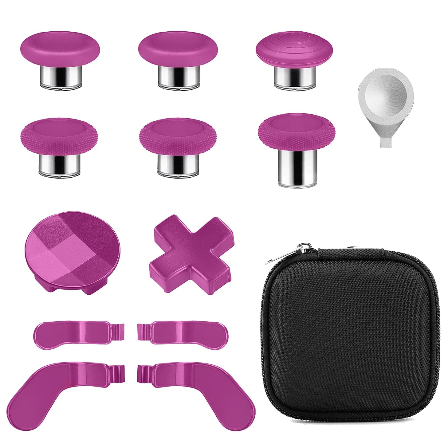 Accessories for Xbox One Elite Series 2 Controller(Model 1797)  Metal Thumbsticks Paddles Joysticks Replacement Parts Kits Compatible with Xbox Elite Wireless Controller Series 2 Core(Magenta)