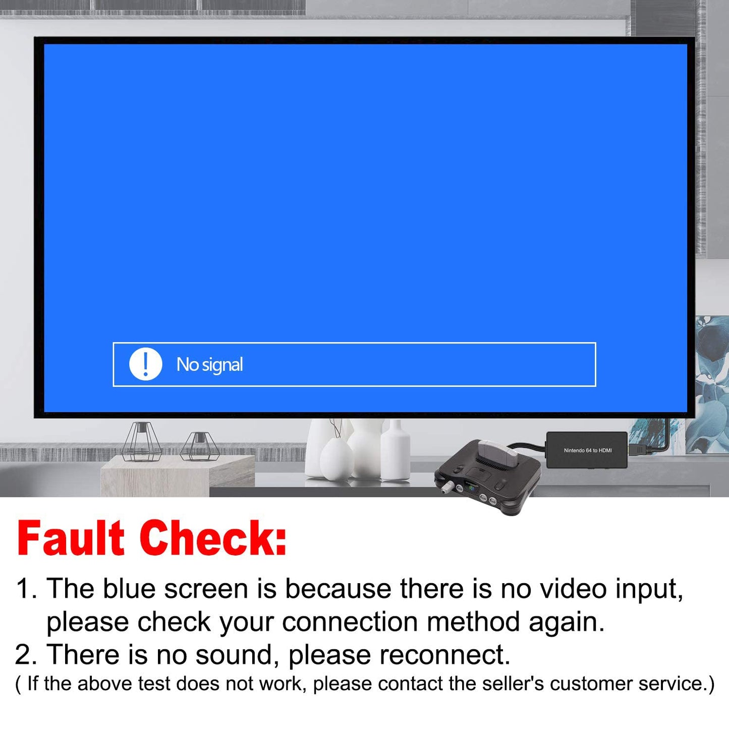 Y.D.F N64 to HDMI Converter Adapter - 16:9/4:3 Support, Plug and Play, Black, Model OM-059N64, Compatible with N64/SNES/NG