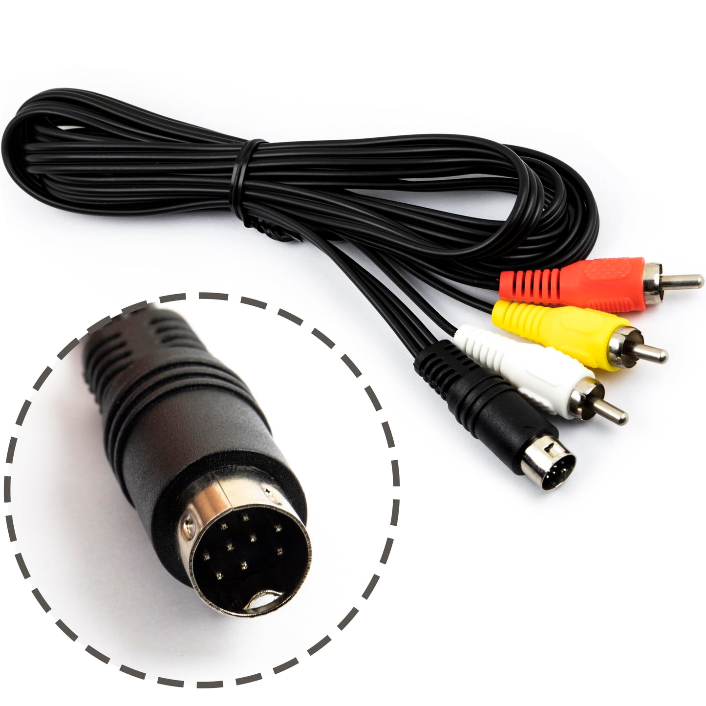 risingsaplings 6FT Audio Video AV Wire Cable 9Pin to RCA Connection Cord Compatible for Sega Genesis 2 3 & Mega Drive 2 3