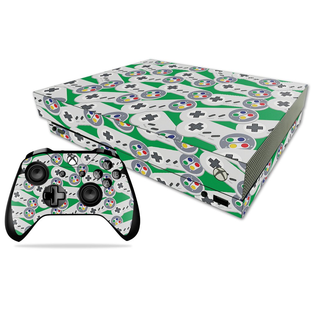 MIGHTY SKINS Xbox One X Skin - Retro Controllers 1 Vinyl Decal Wrap, Durable & Easy to Apply, Made in USA