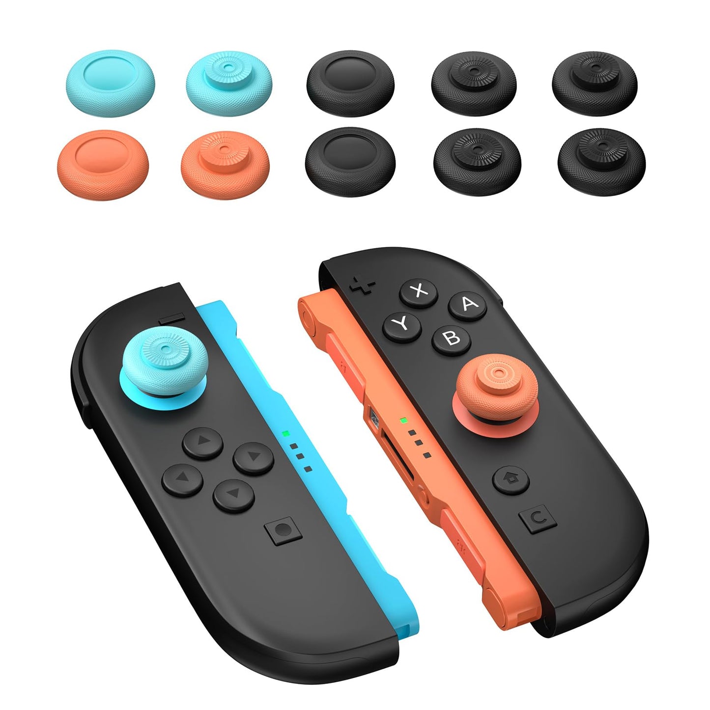 NEWDERY Thumb Grips for Nintendo Switch 2  Anti-Slip  Joycon Controller Caps  Ergonomic Design  Enhanced Gaming Grip  Comfortable & Durable  Joystick Grip Cover  Colorful  6Pairs(12pcs)