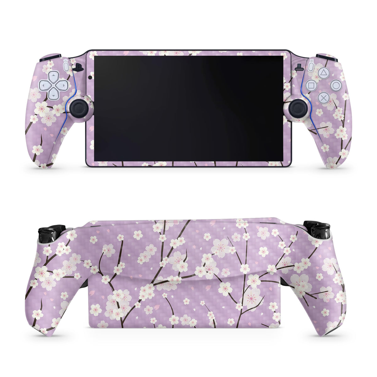 Carbon Fiber Gaming Skin Compatible with PS5 Portal Remote Player - Sakura Purple - fine 3M Vinyl Protective Wrap Decal Cover - Easy to Apply | Crafted in The USA by MightySkins