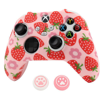 RALAN Xbox Series Controller Skin, Anti-Slip Silicone Cover with Cute Thumb Grips, Pink