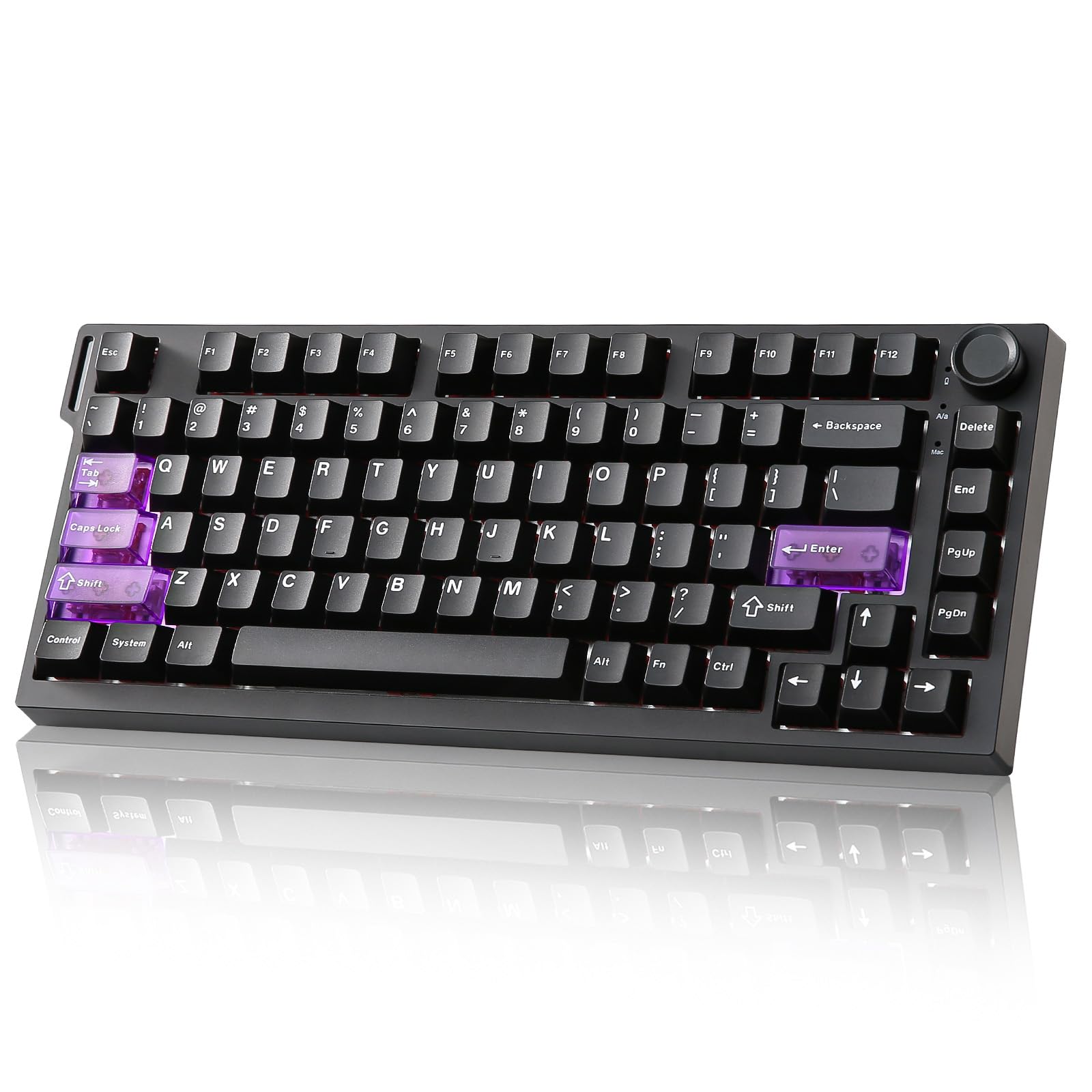 YUNZII RT75 PRO Wireless Gaming Keyboard Hall Effect Mechanical Rapid Trigger Magnetic Keyboard Bluetooth/USB-C/2.4G 8KHz Polling Rate &128K Scan RGB Backlit TGL/SOCD/DKS/MT (Black  Outemu Red Switch)